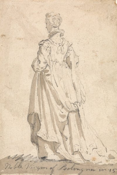 Figure Costume Study: Noble Virgin of Bologna by Thomas Girtin